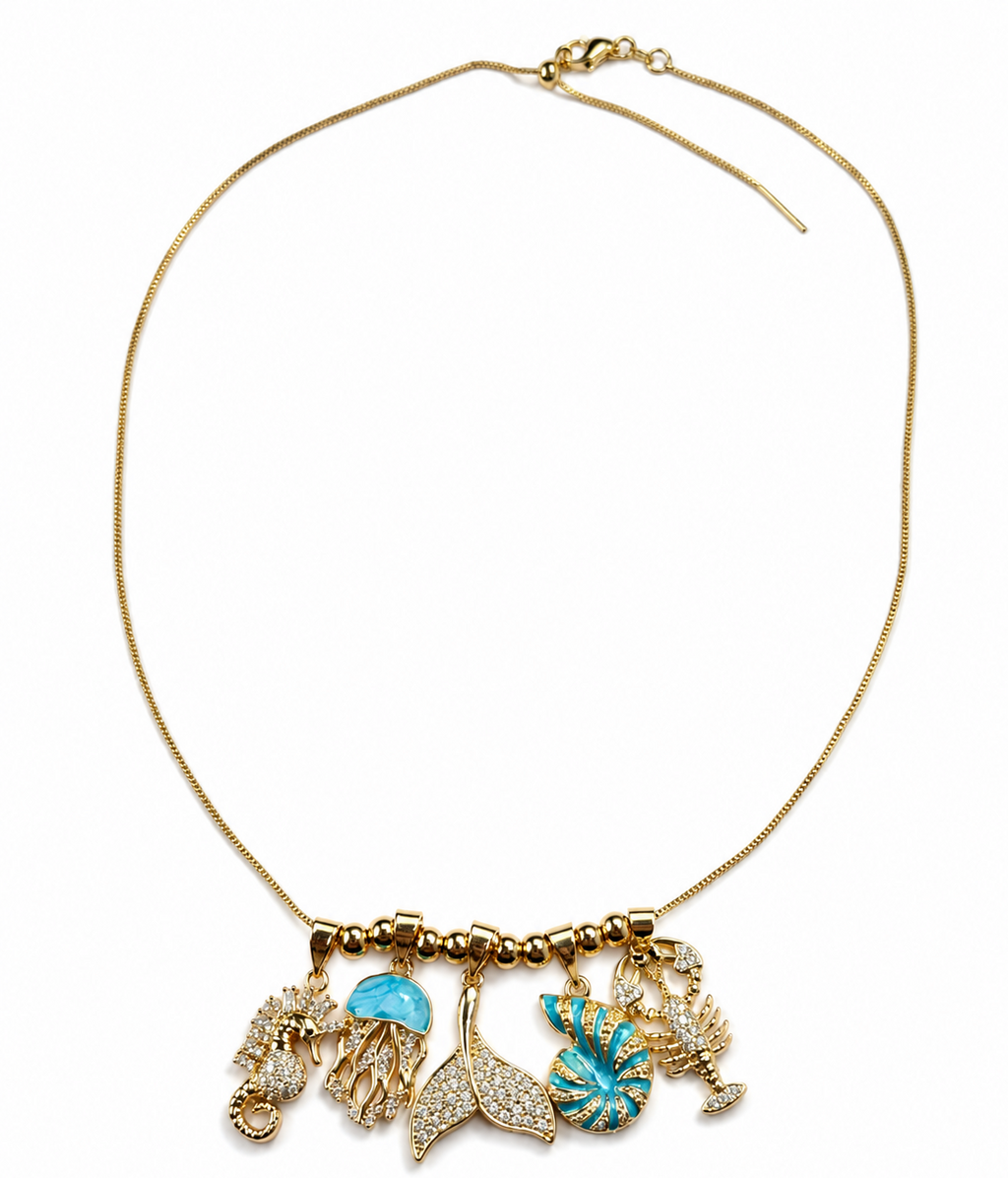 Mar Azul Ocean Charm Necklace