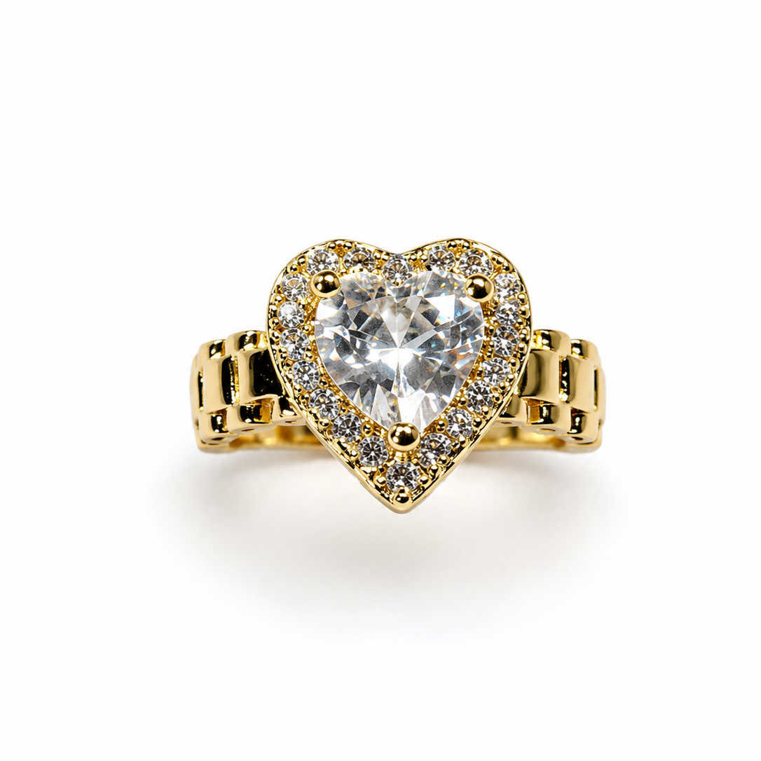 Bella Heart Ring with Clear Cubic Zirconia