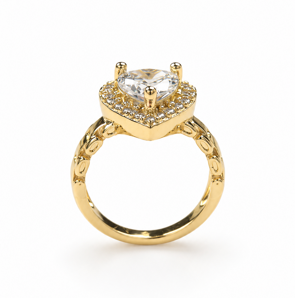 Bella Heart Ring with Clear Cubic Zirconia