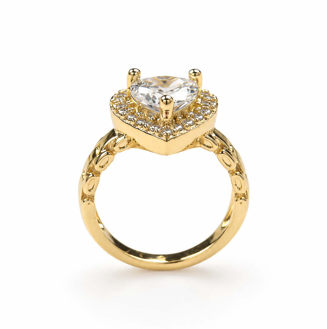 Bella Heart Ring with Clear Cubic Zirconia