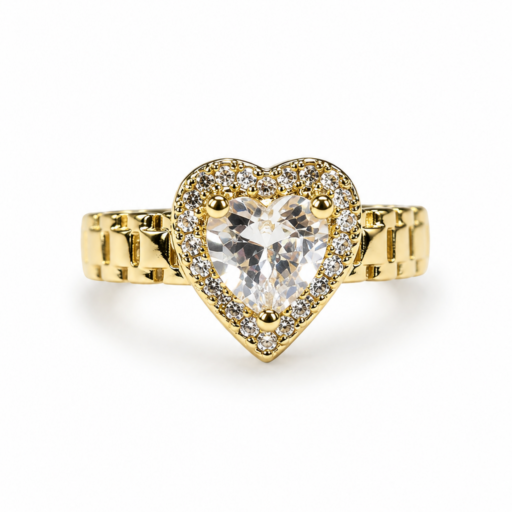 Bella Heart Ring with Clear Cubic Zirconia