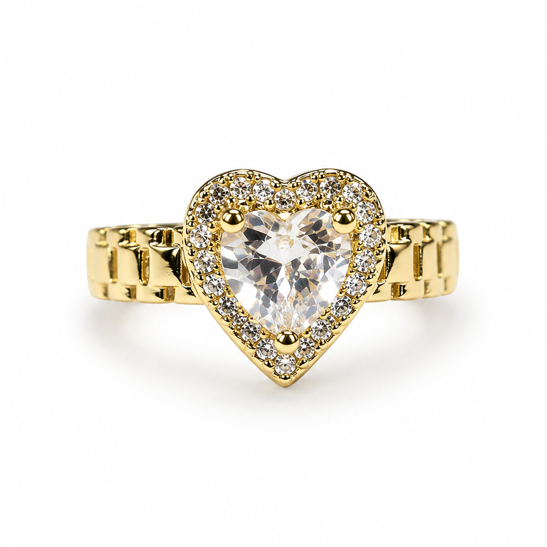 Bella Heart Ring with Clear Cubic Zirconia