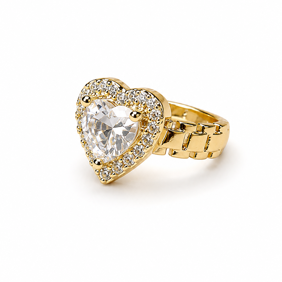 Bella Heart Ring with Clear Cubic Zirconia