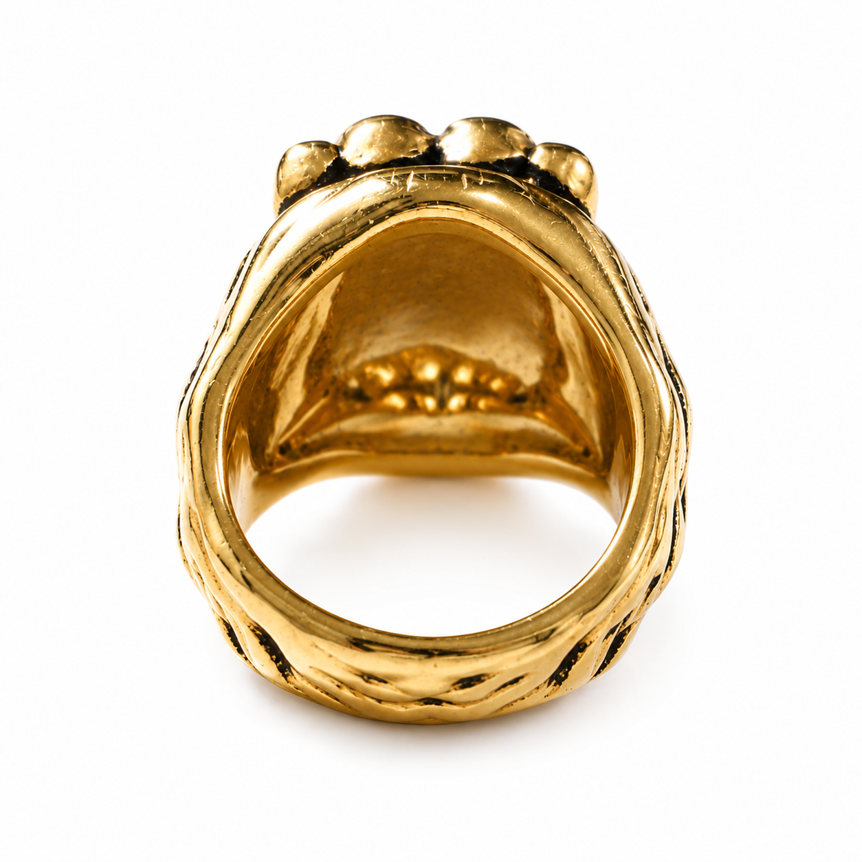 Regal Lion Signet Ring | Gold Stainless Steel Men's Ring