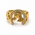 Sterling Horseshoe Signet Ring | Gold Stainless Steel Ring