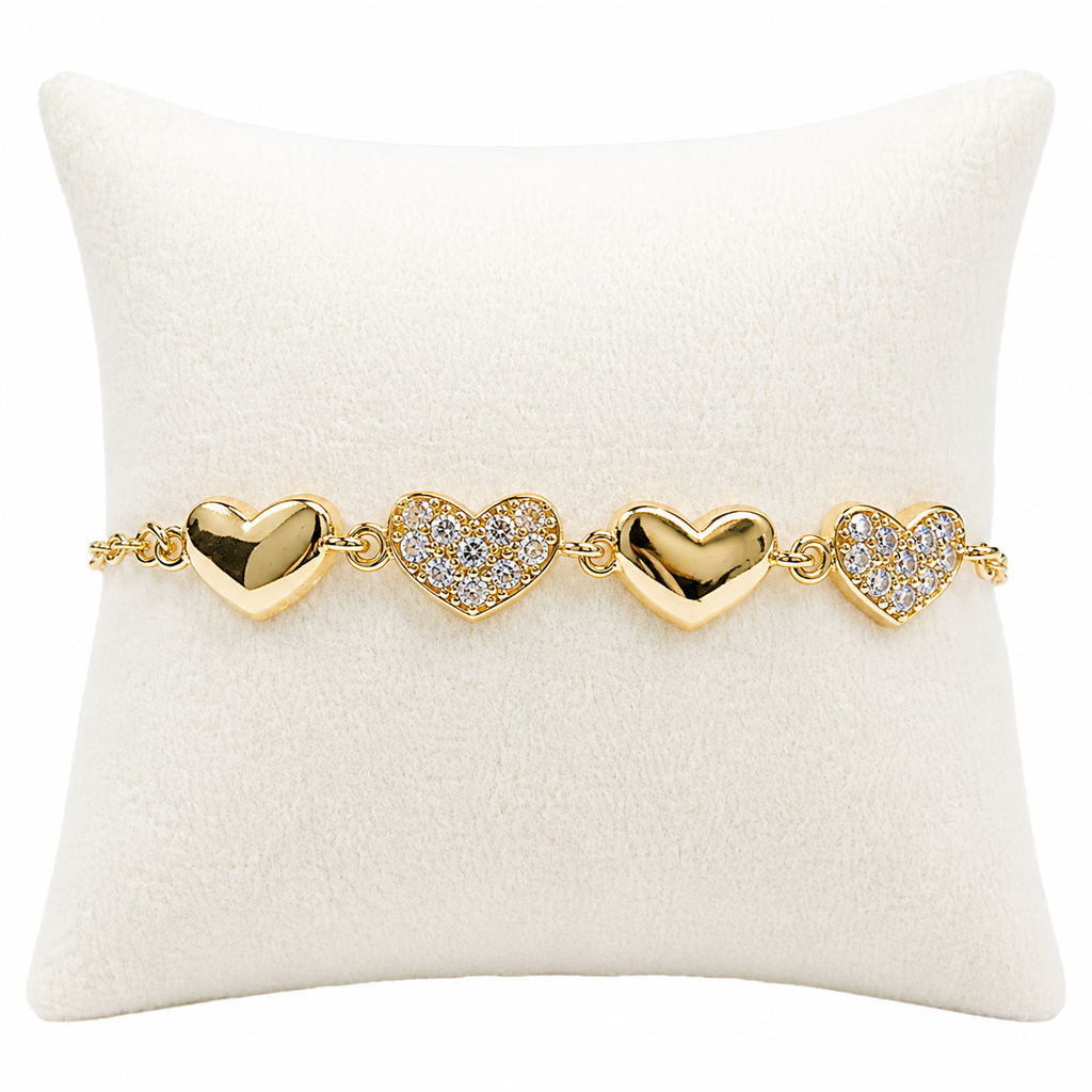 Amour Heart Bracelet | Elegant Gold Heart Bracelet