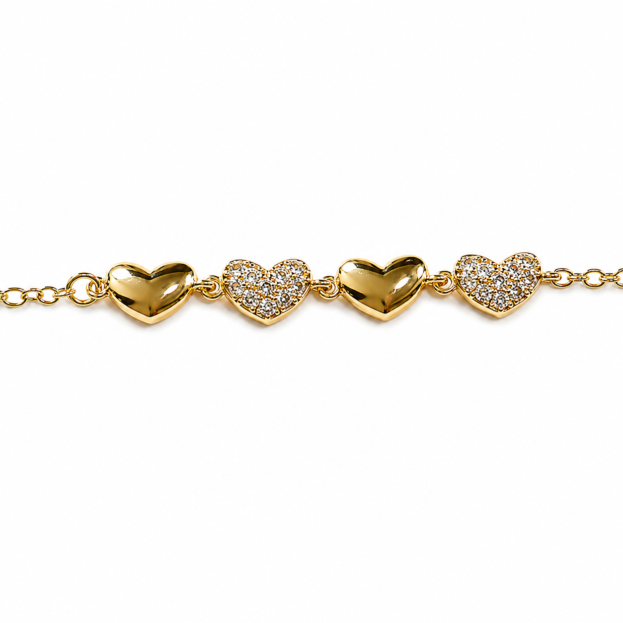 Amour Heart Bracelet | Elegant Gold Heart Bracelet