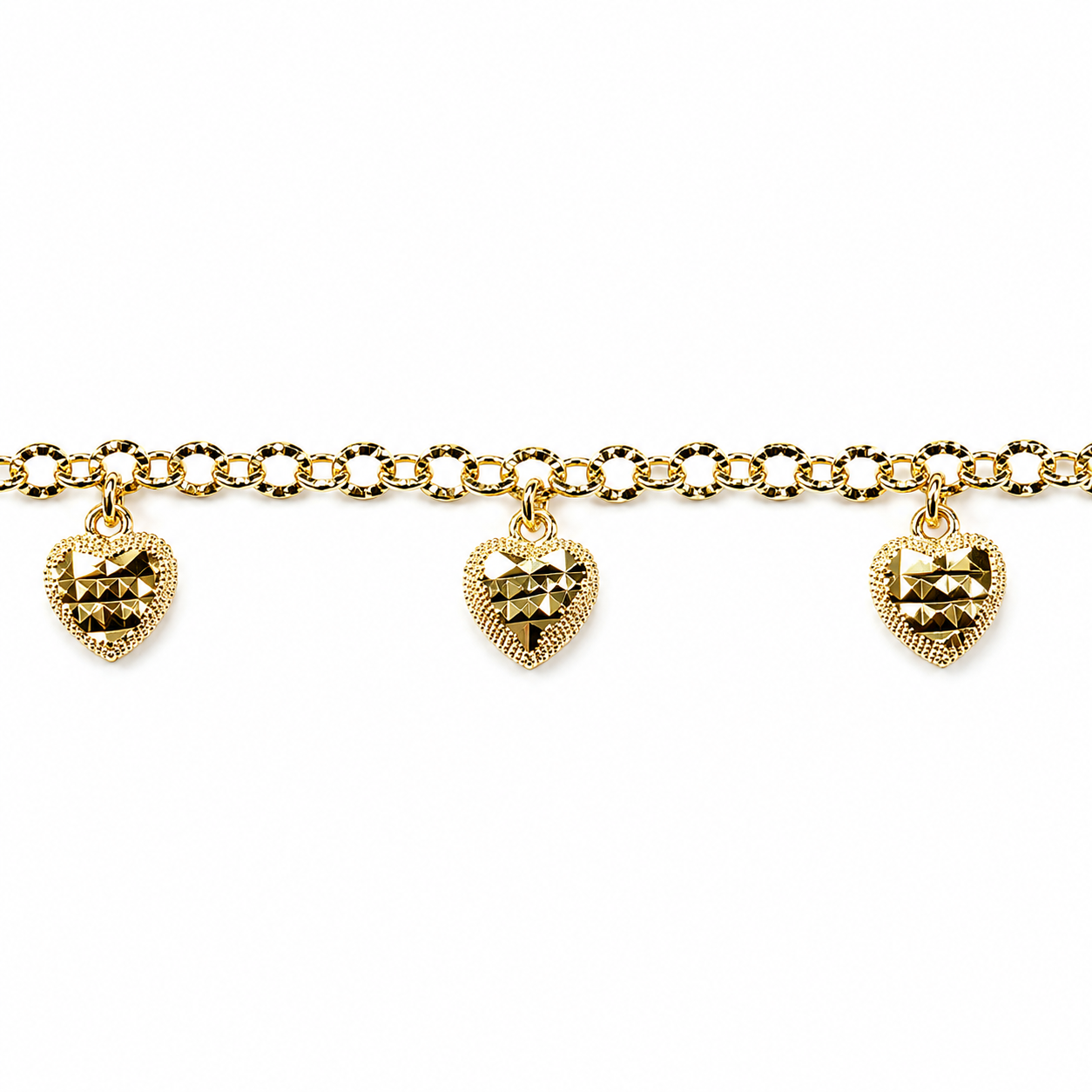Rosalie Heart Bracelet | Oro Laminado Heart Charm Bracelet