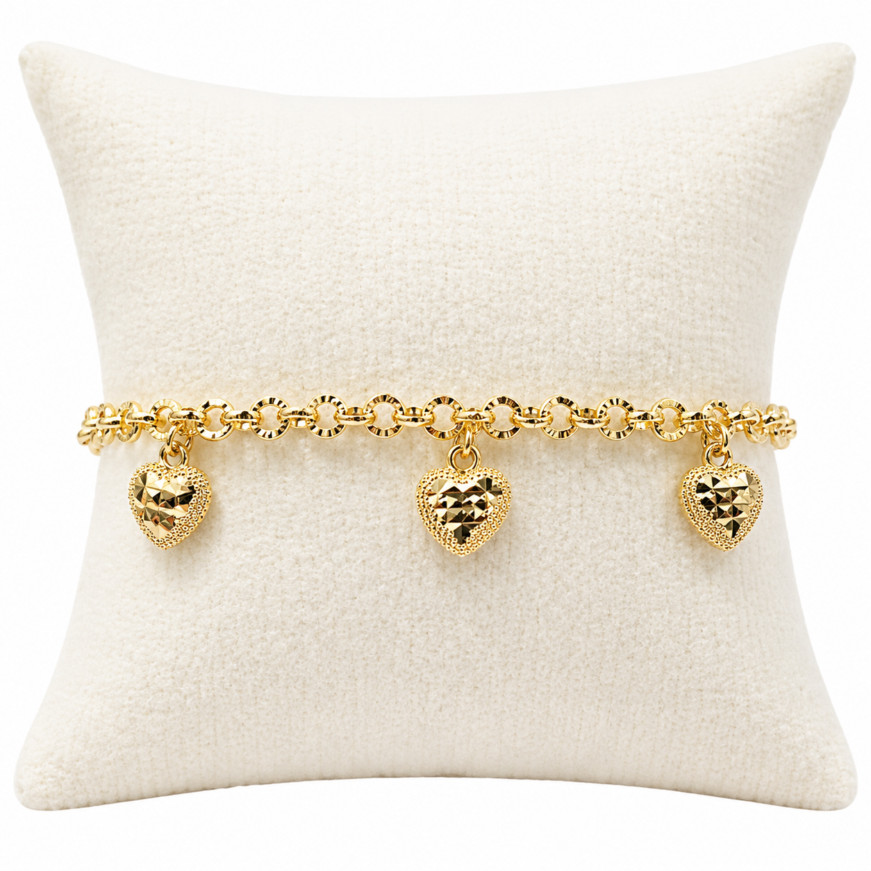 Rosalie Heart Bracelet | Oro Laminado Heart Charm Bracelet