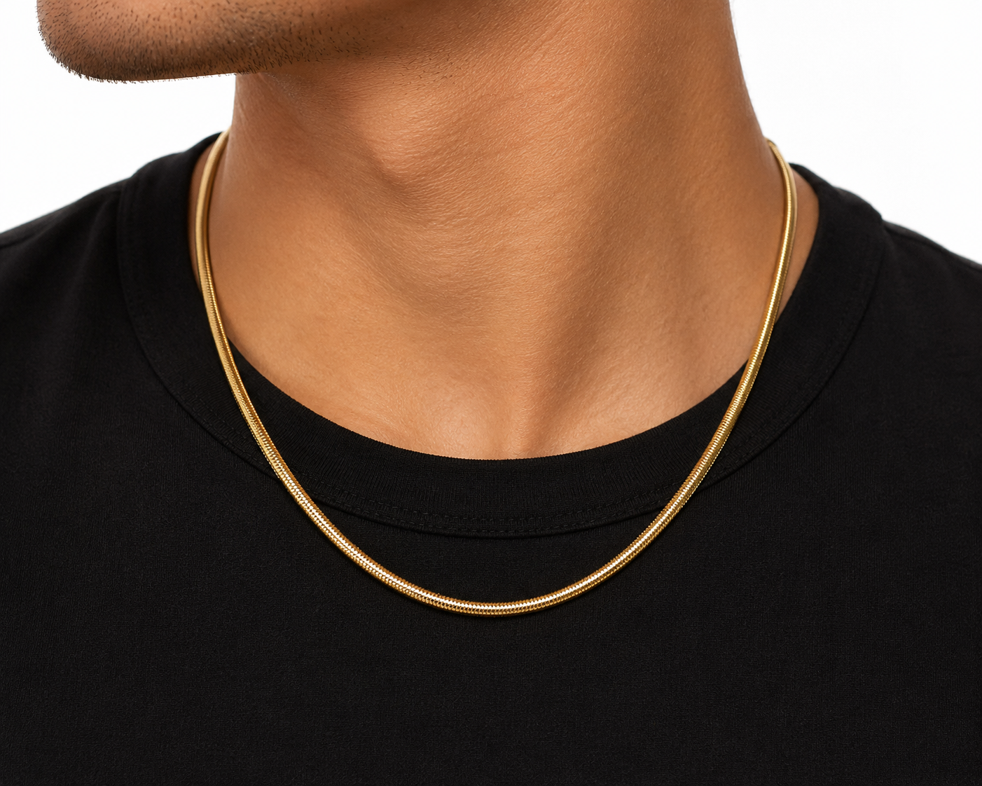 Milan 4mm Oro Laminado Gold Filled Herringbone Chain Necklace | 22 Inch