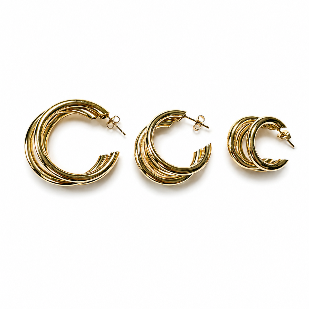 Santorini Triple Hoop Earrings