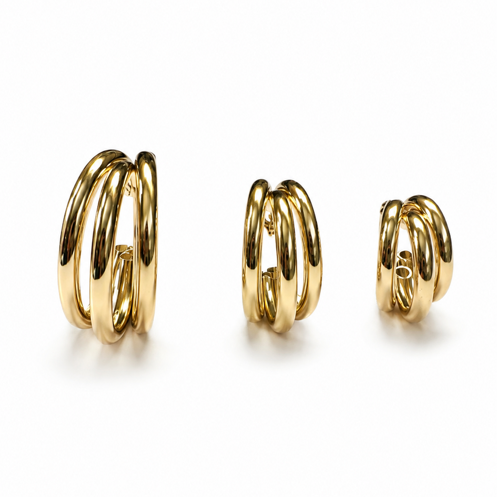 Santorini Triple Hoop Earrings