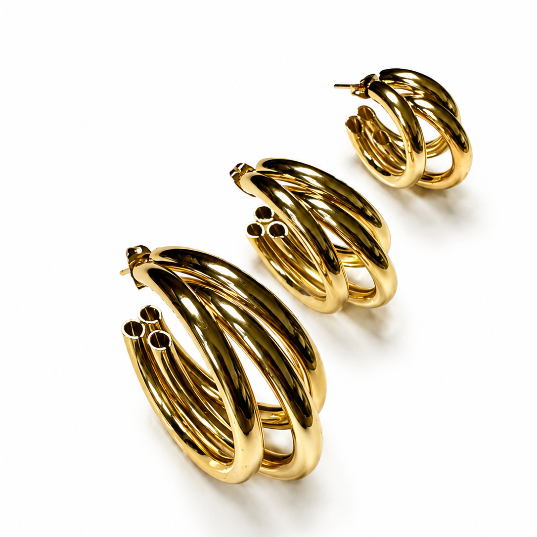 Santorini Triple Hoop Earrings