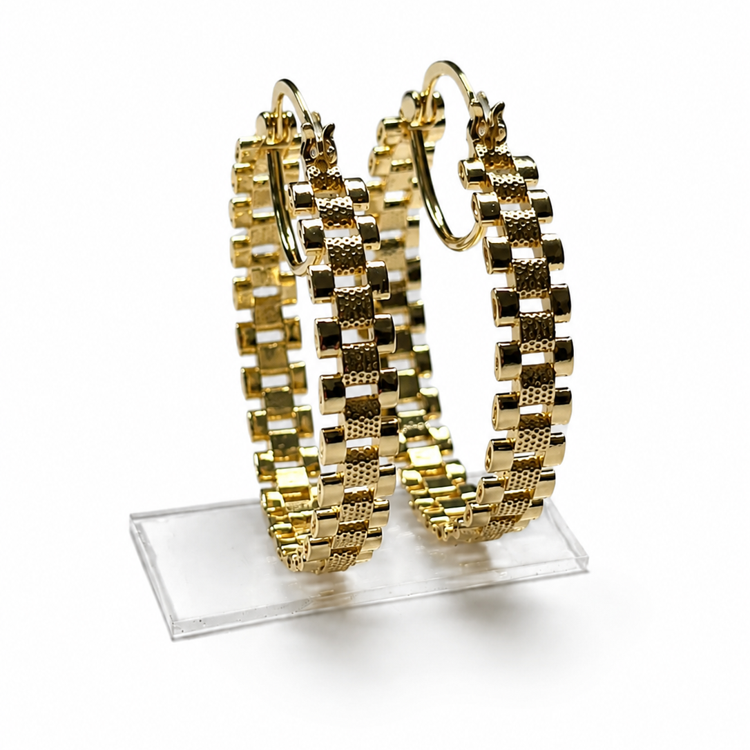 Monaco Link Hoop Earrings