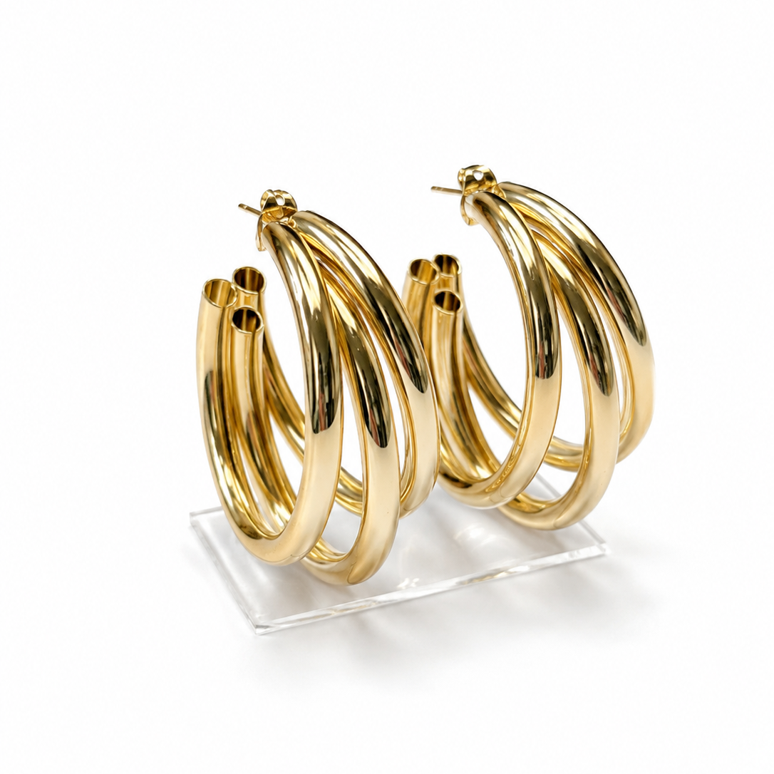 Santorini Triple Hoop Earrings