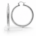 Aspen Ribbed Hoop Earrings – White Oro Laminado