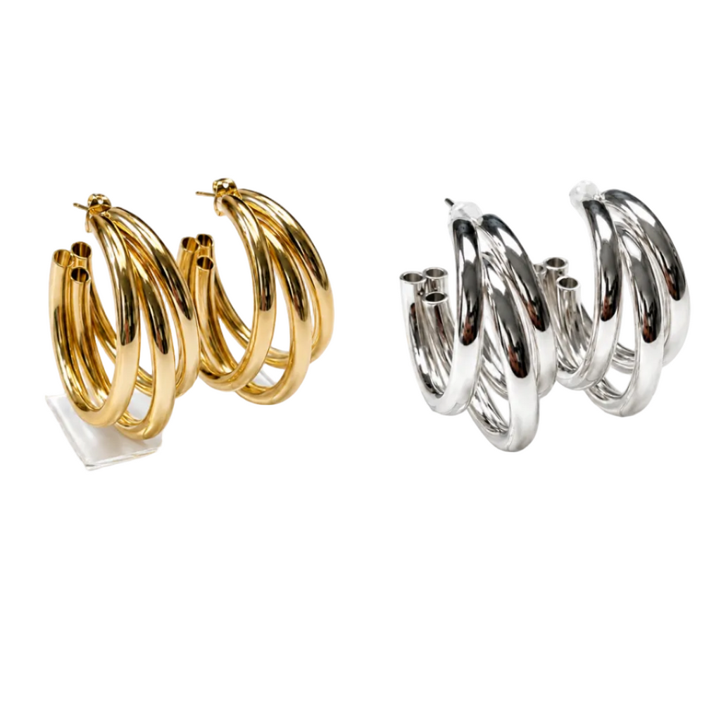 Santorini Triple Hoop Earrings