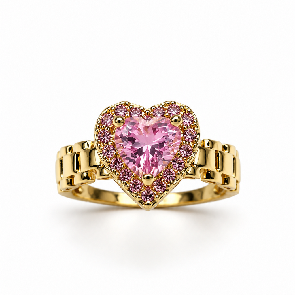 Bella Pink Heart Ring