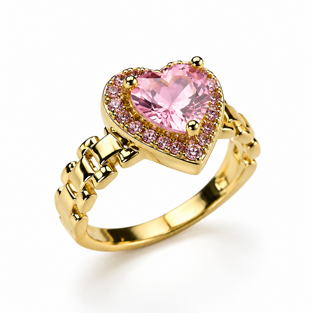 Bella Pink Heart Ring