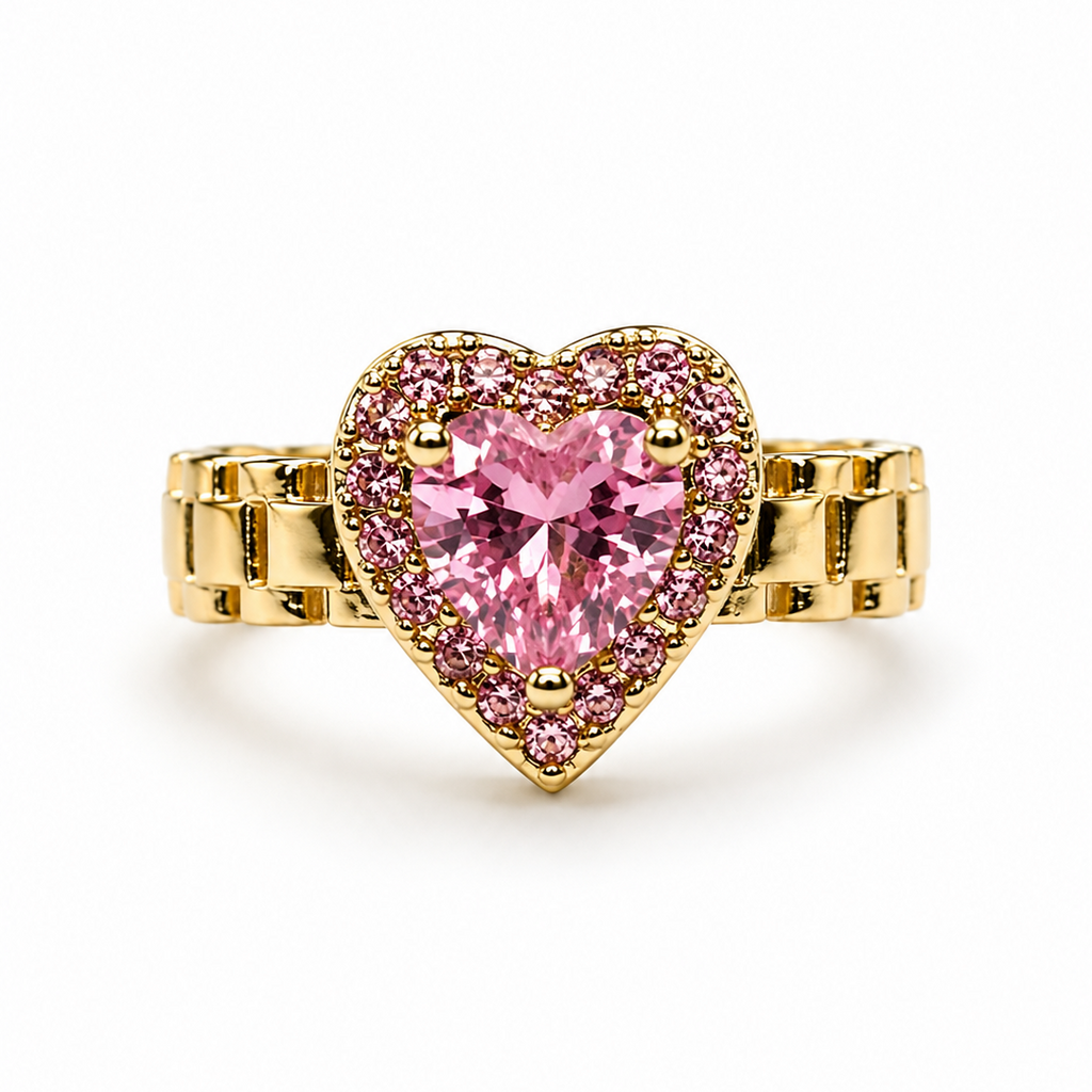 Bella Pink Heart Ring