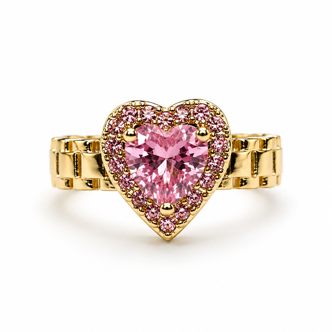 Bella Pink Heart Ring