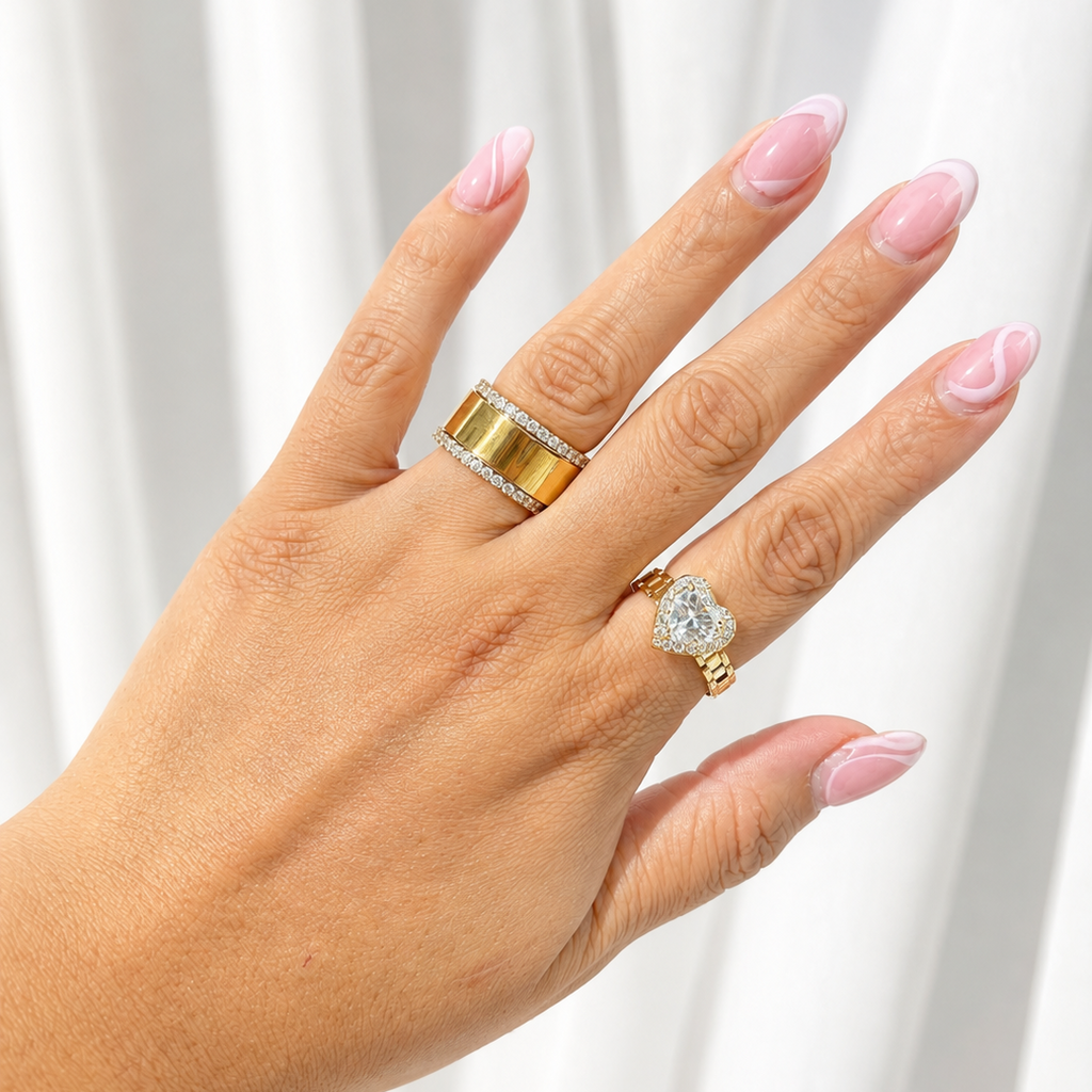 Bella Heart Ring with Clear Cubic Zirconia