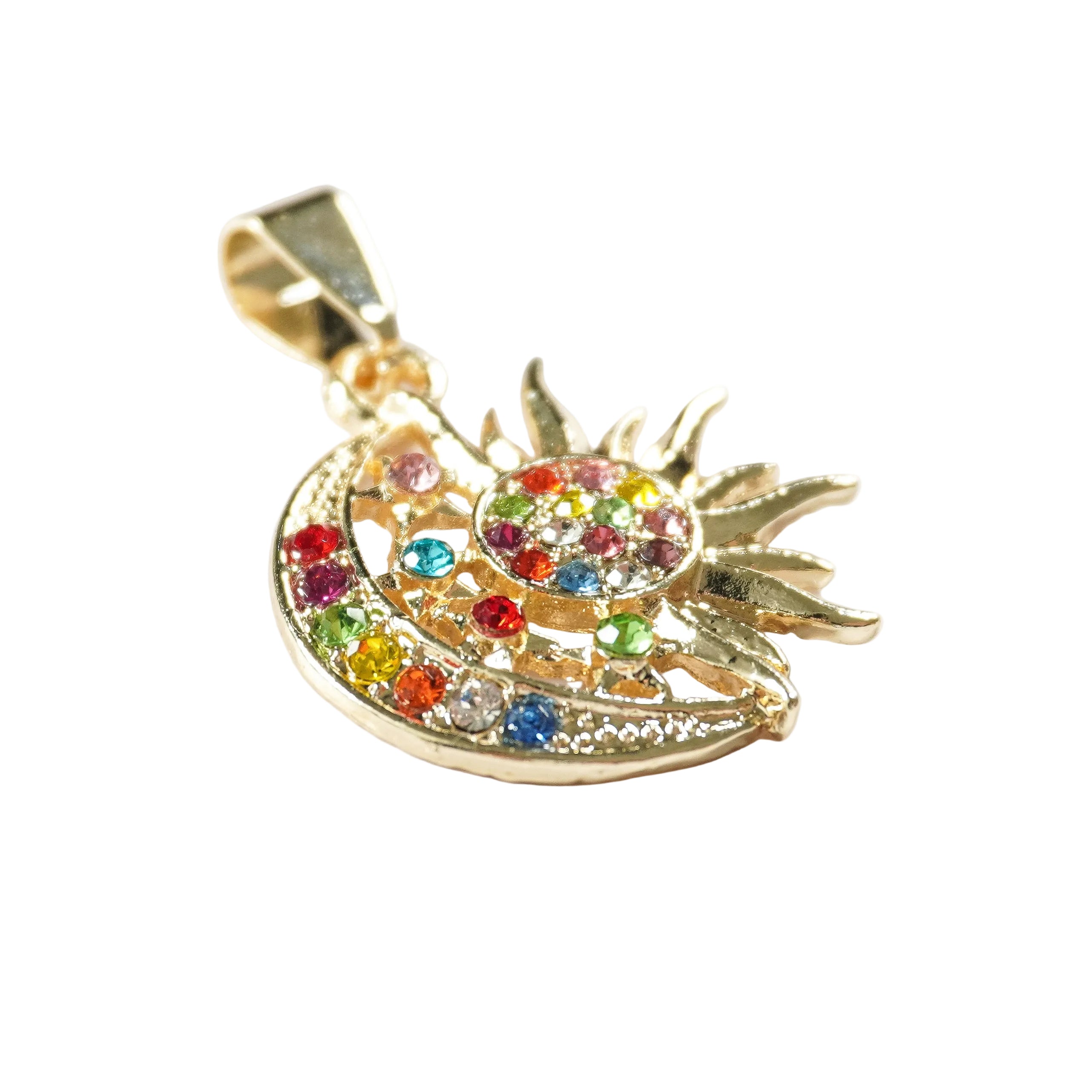 Soluna Oro Laminado Pendant | Sun & Moon CZ Charm