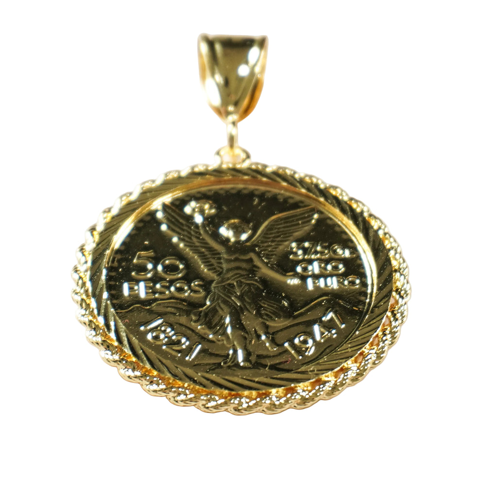 Centenario Rope Frame Pendant | Brazilian Oro Laminado Gold