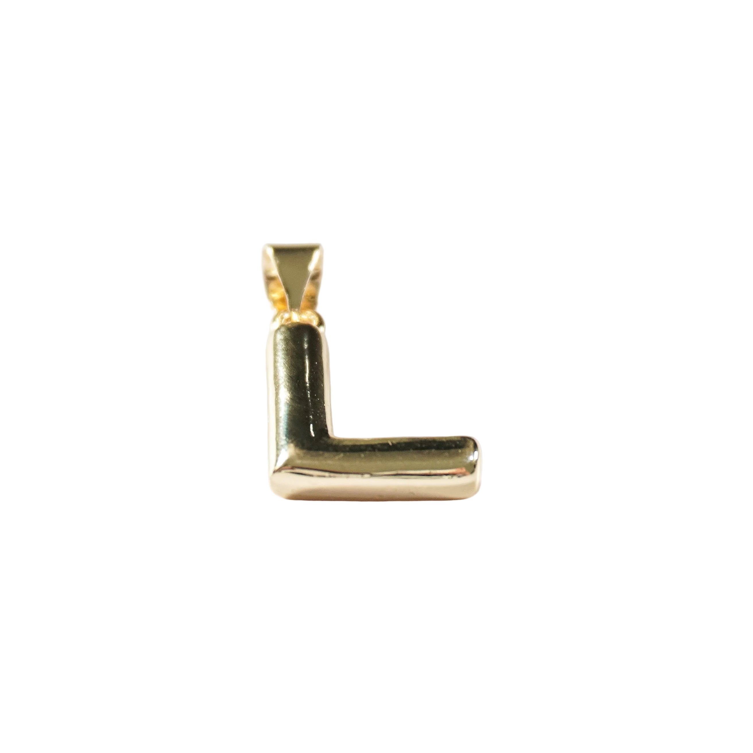 Gold Bubble Initial Pendant | Oro Laminado Letter Charm