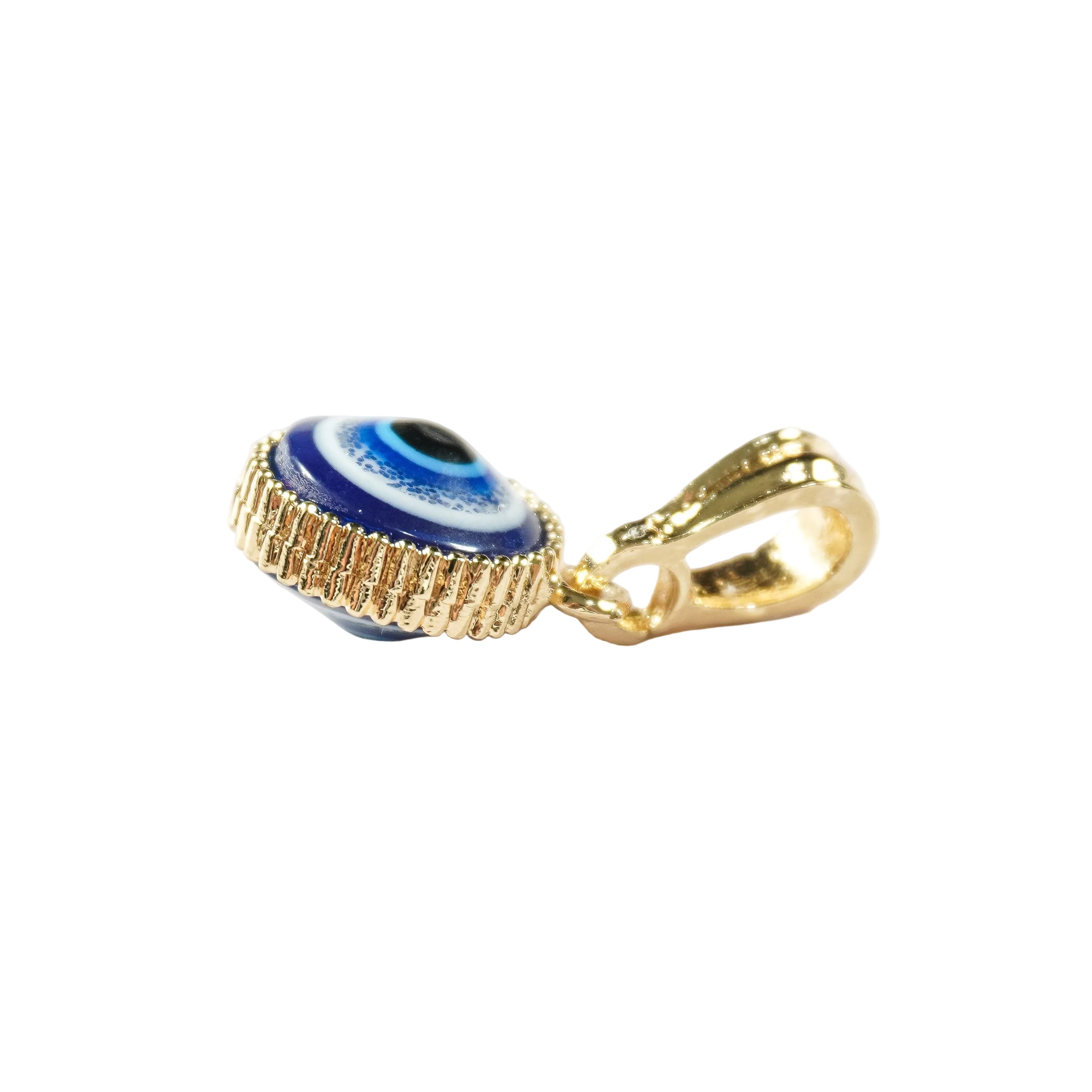 Guardian Round Evil Eye Pendant | Oro Laminado Gold Charm