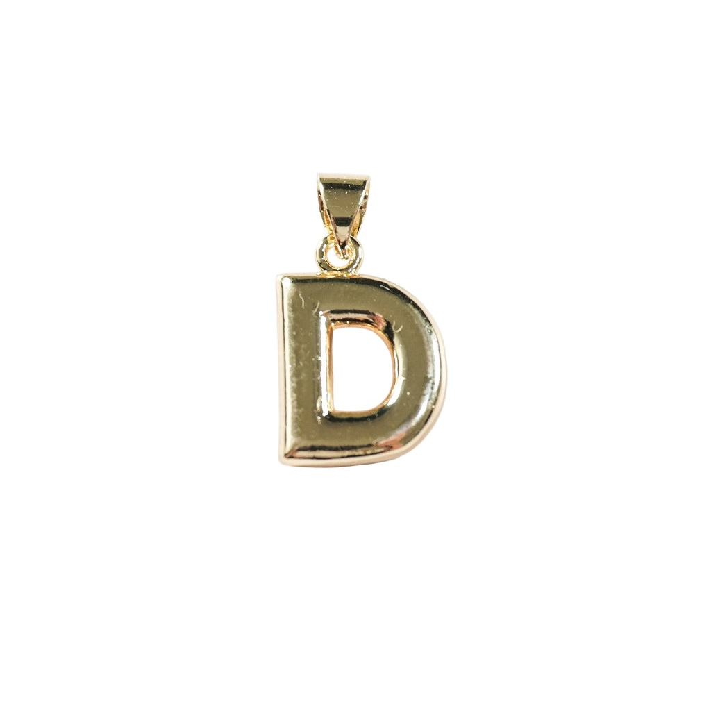 Gold Bubble Initial Pendant | Oro Laminado Letter Charm