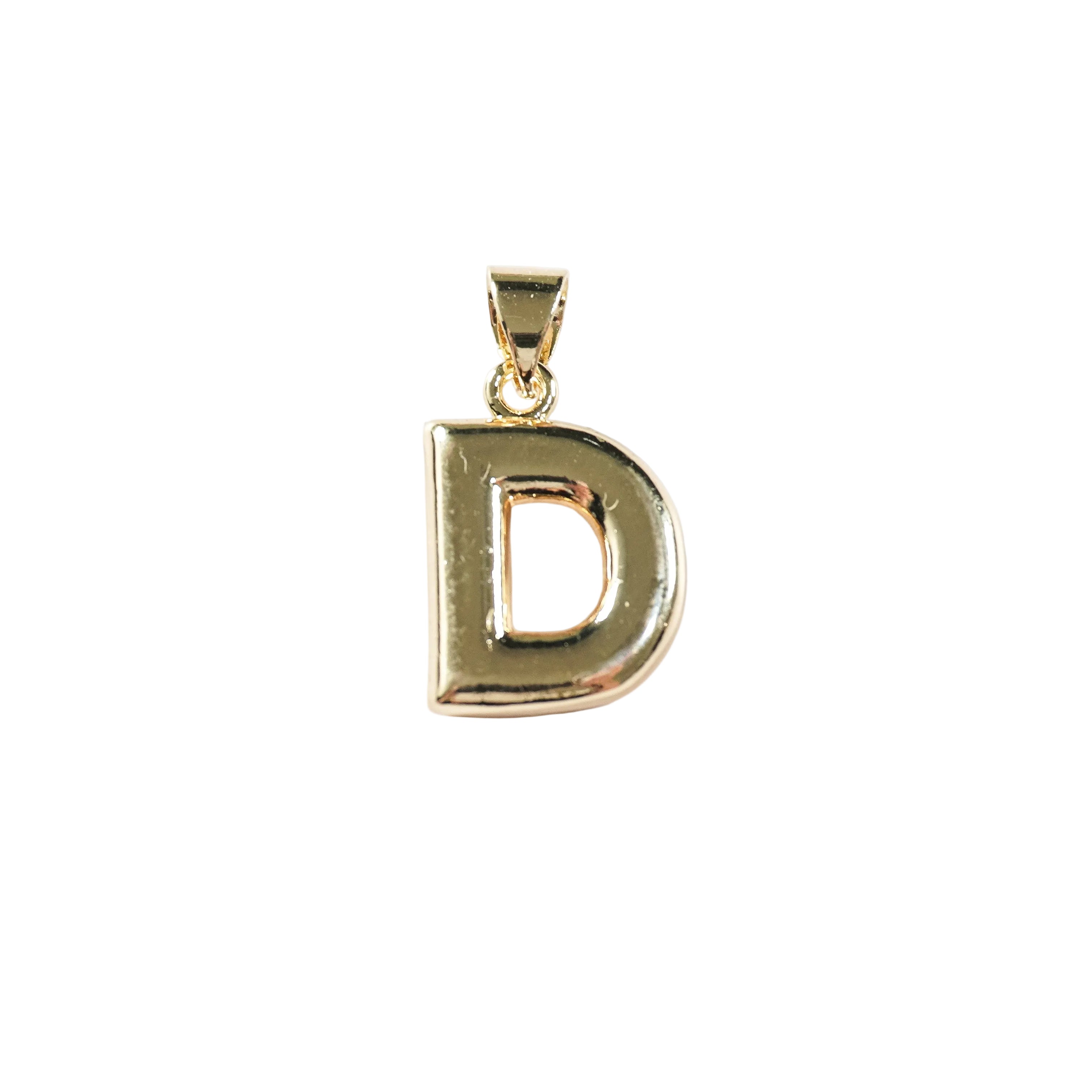 Gold Bubble Initial Pendant | Oro Laminado Letter Charm