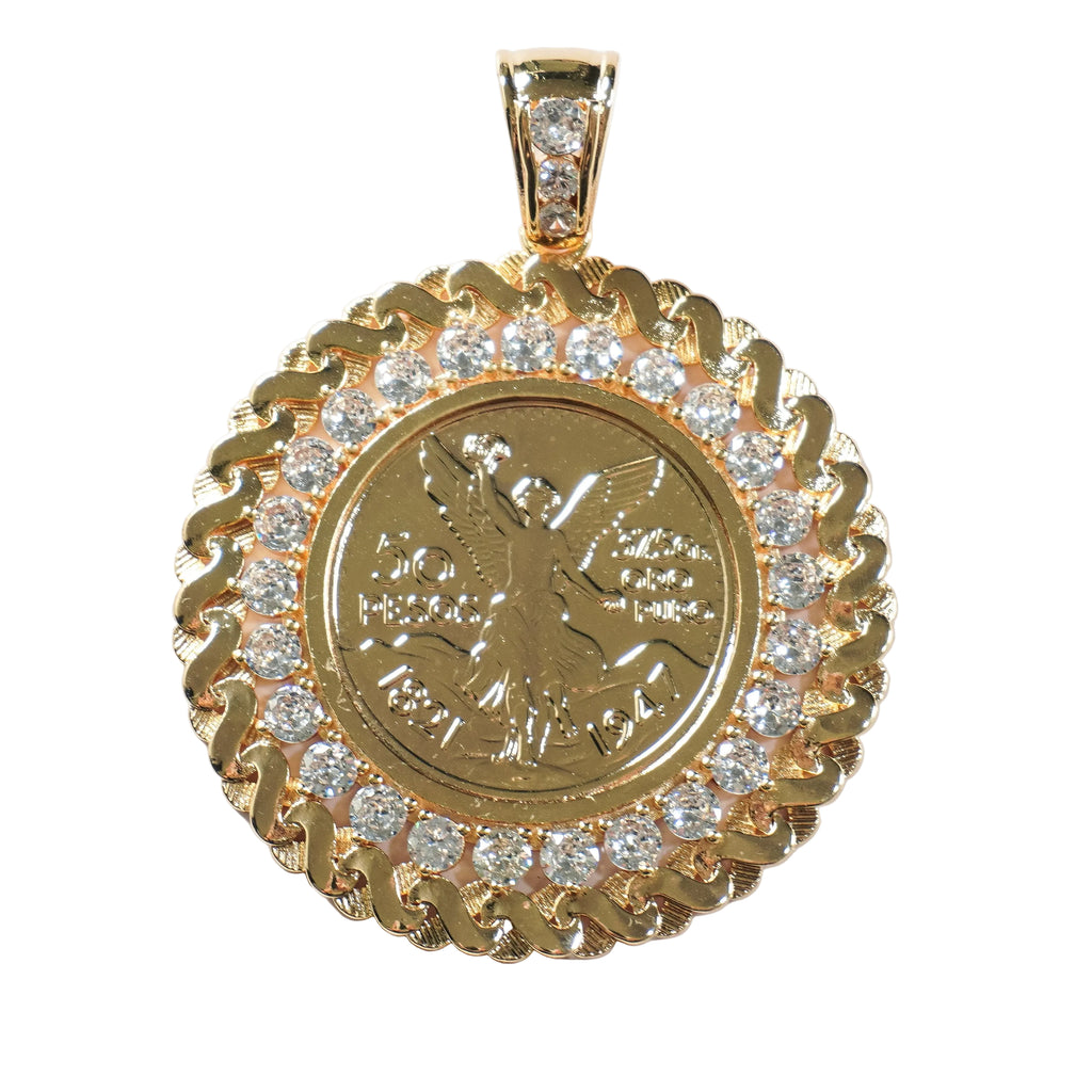Centenario Halo Medallion Pendant | Oro Laminado CZ
