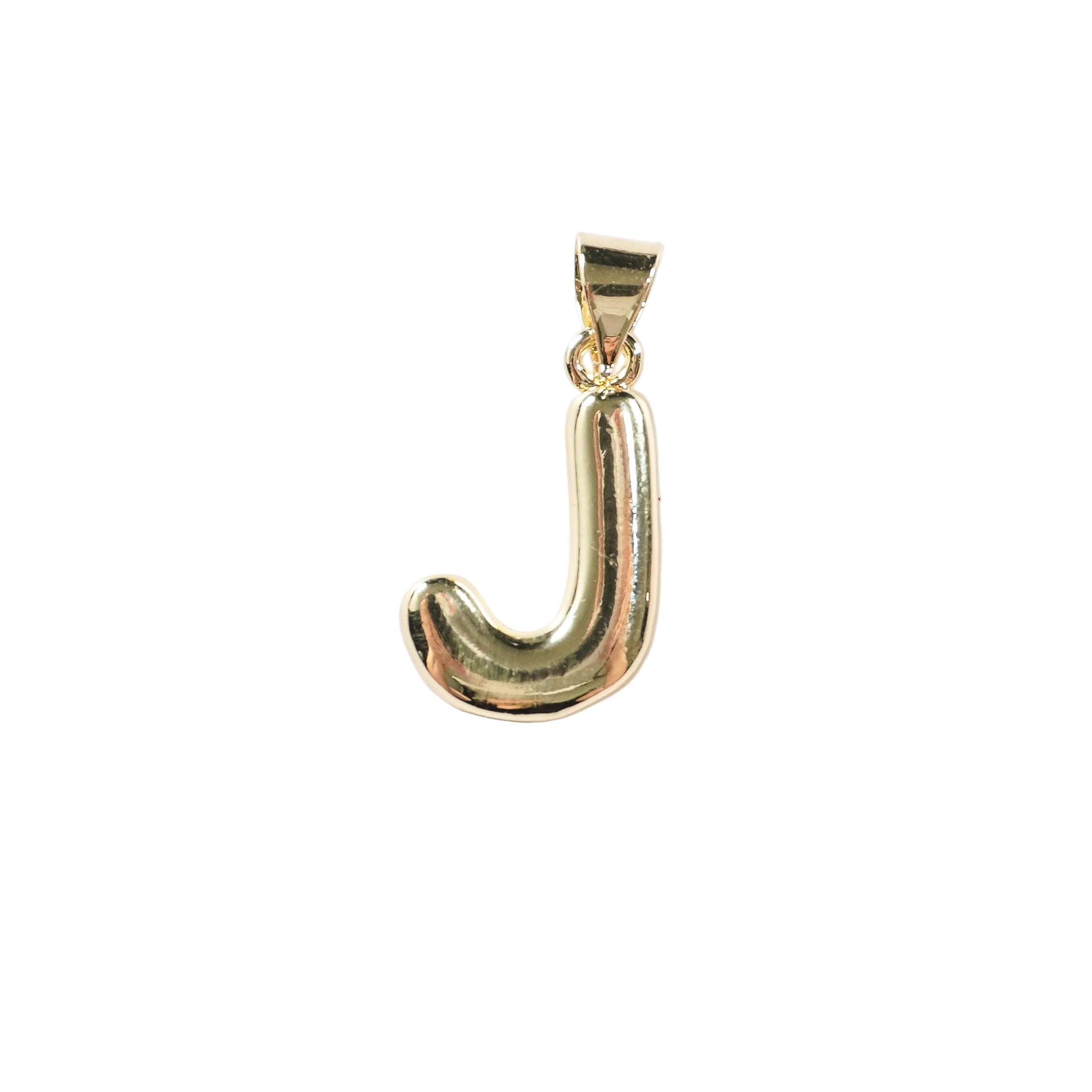 Gold Bubble Initial Pendant | Oro Laminado Letter Charm