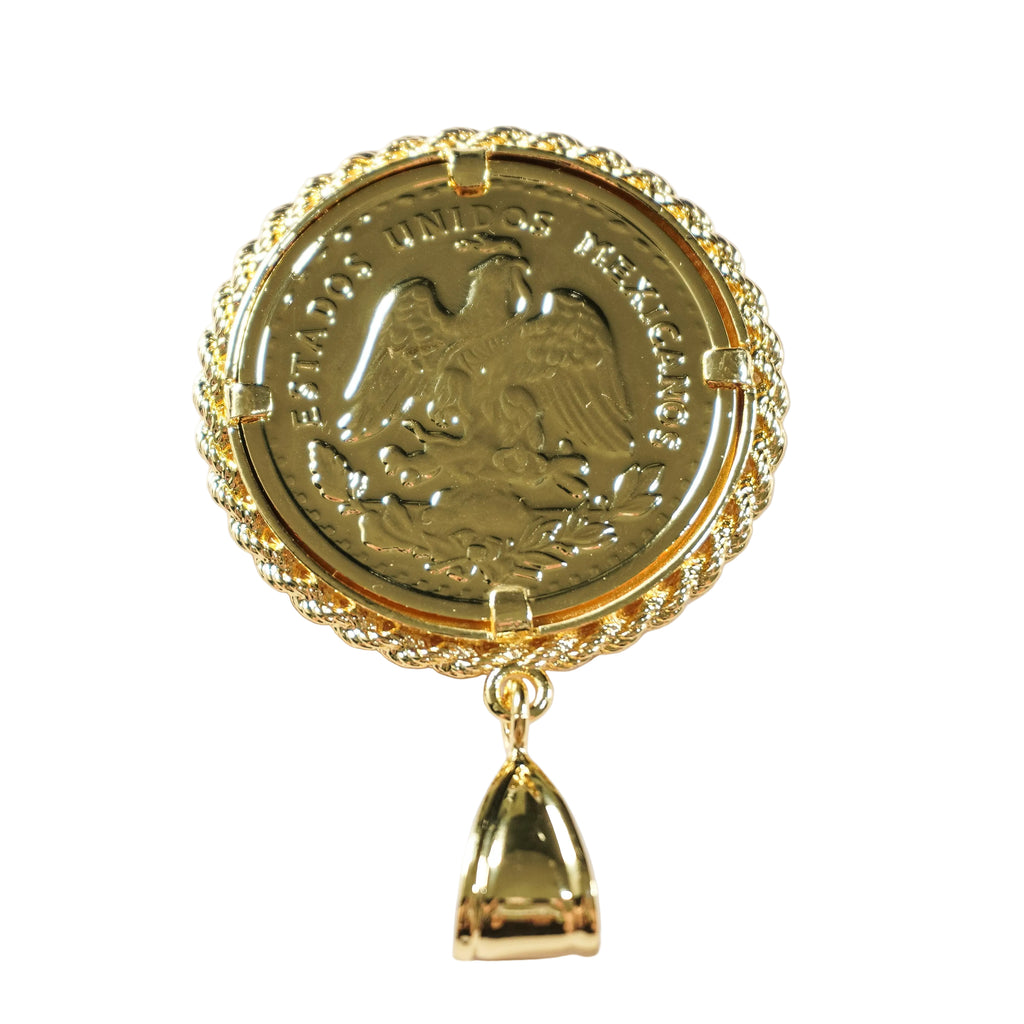 Centenario Rope Frame Pendant | Brazilian Oro Laminado Gold