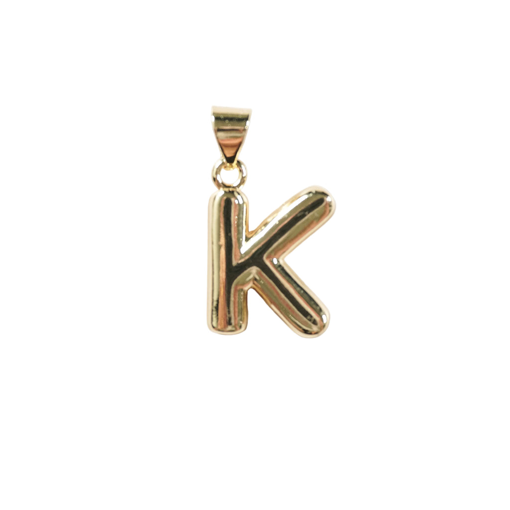 Gold Bubble Initial Pendant | Oro Laminado Letter Charm