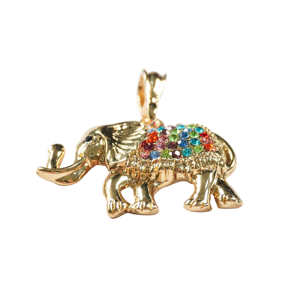 Lucky Prism Elephant Pendant | 18K Gold Filled Cubic Zirconia Elephant Charm