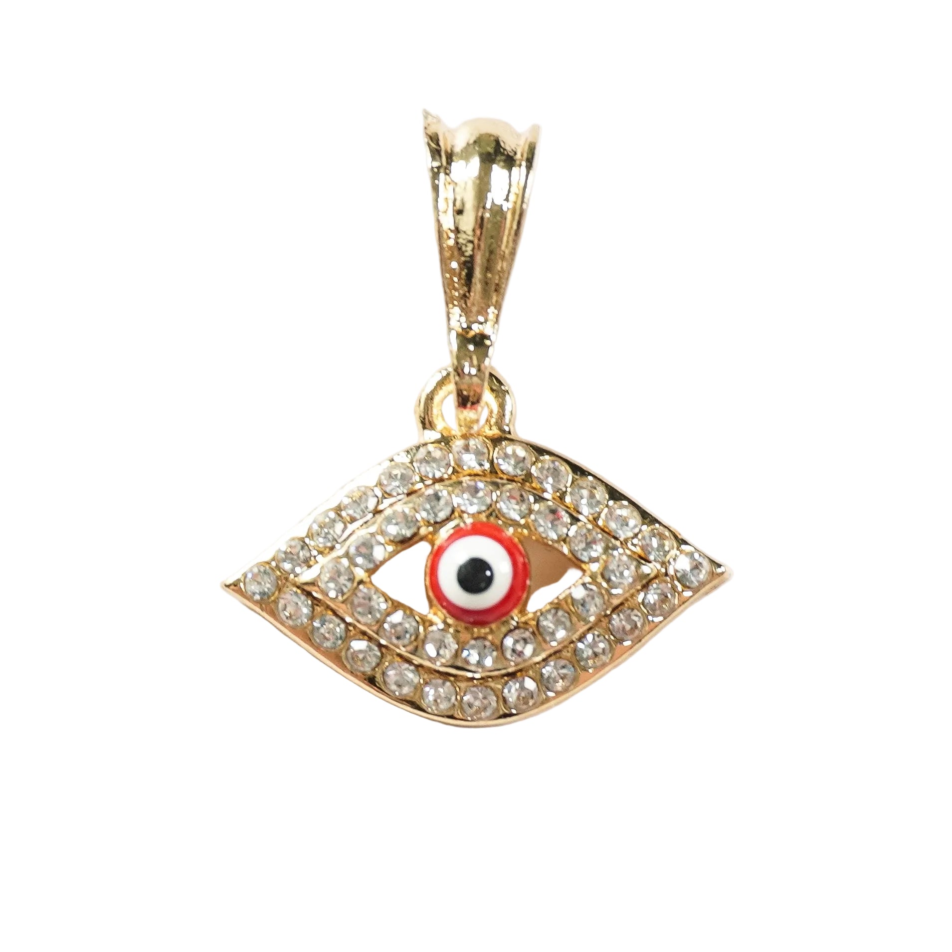 Pavé Evil Eye Pendant | Gold-Tone Protective Charm Necklace Pendant