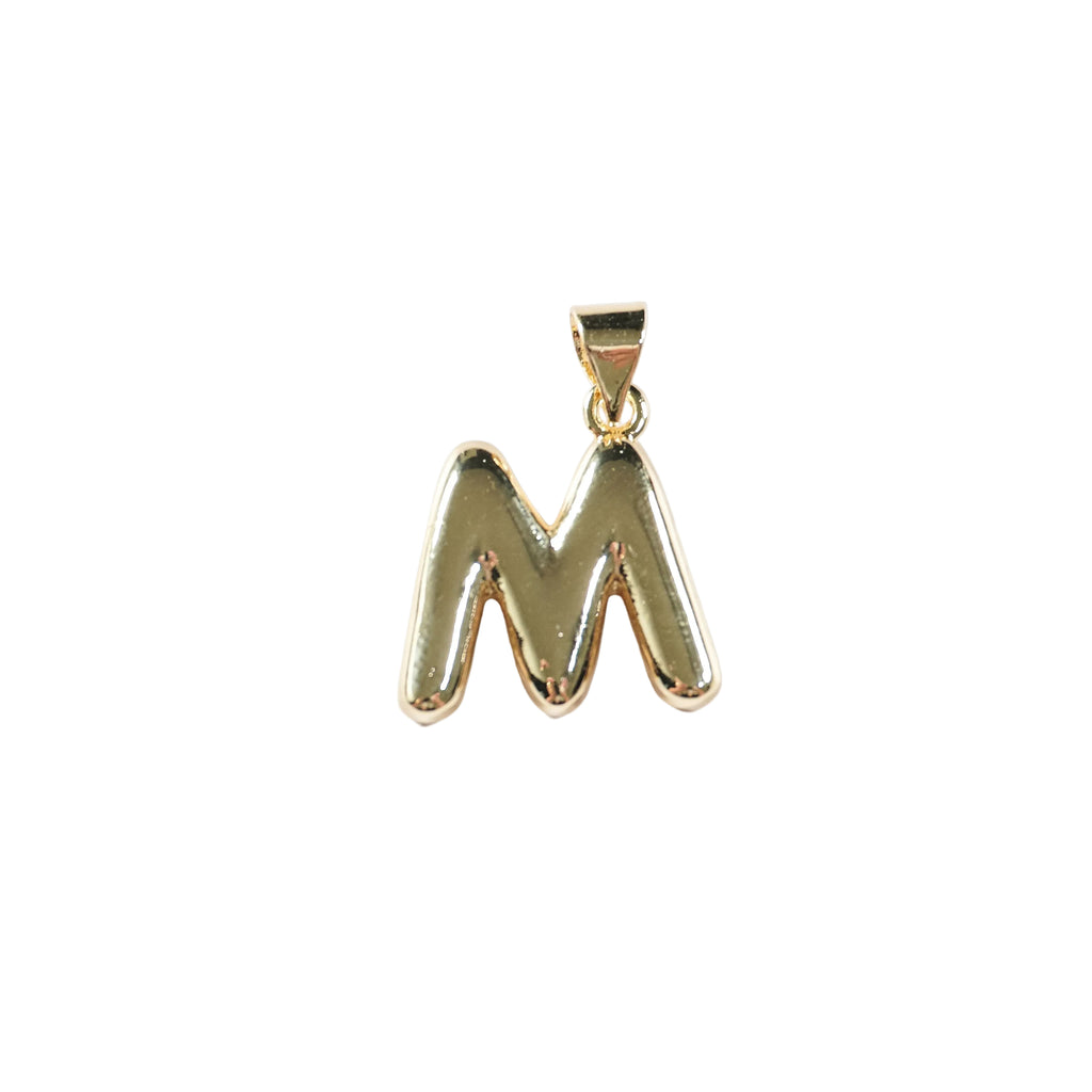 Gold Bubble Initial Pendant | Oro Laminado Letter Charm