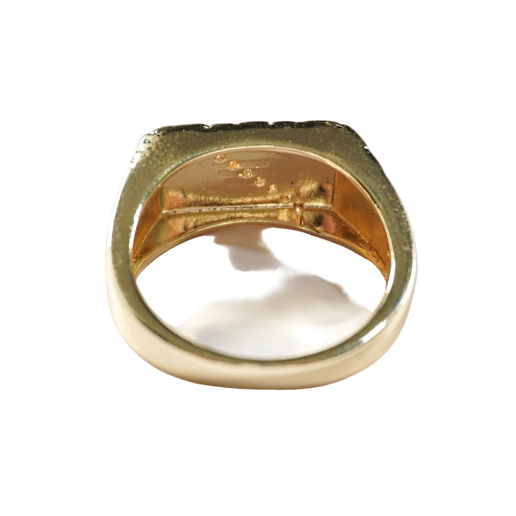 Imperial Florentine Signet Ring for Men | Oro Laminado CZ Ring