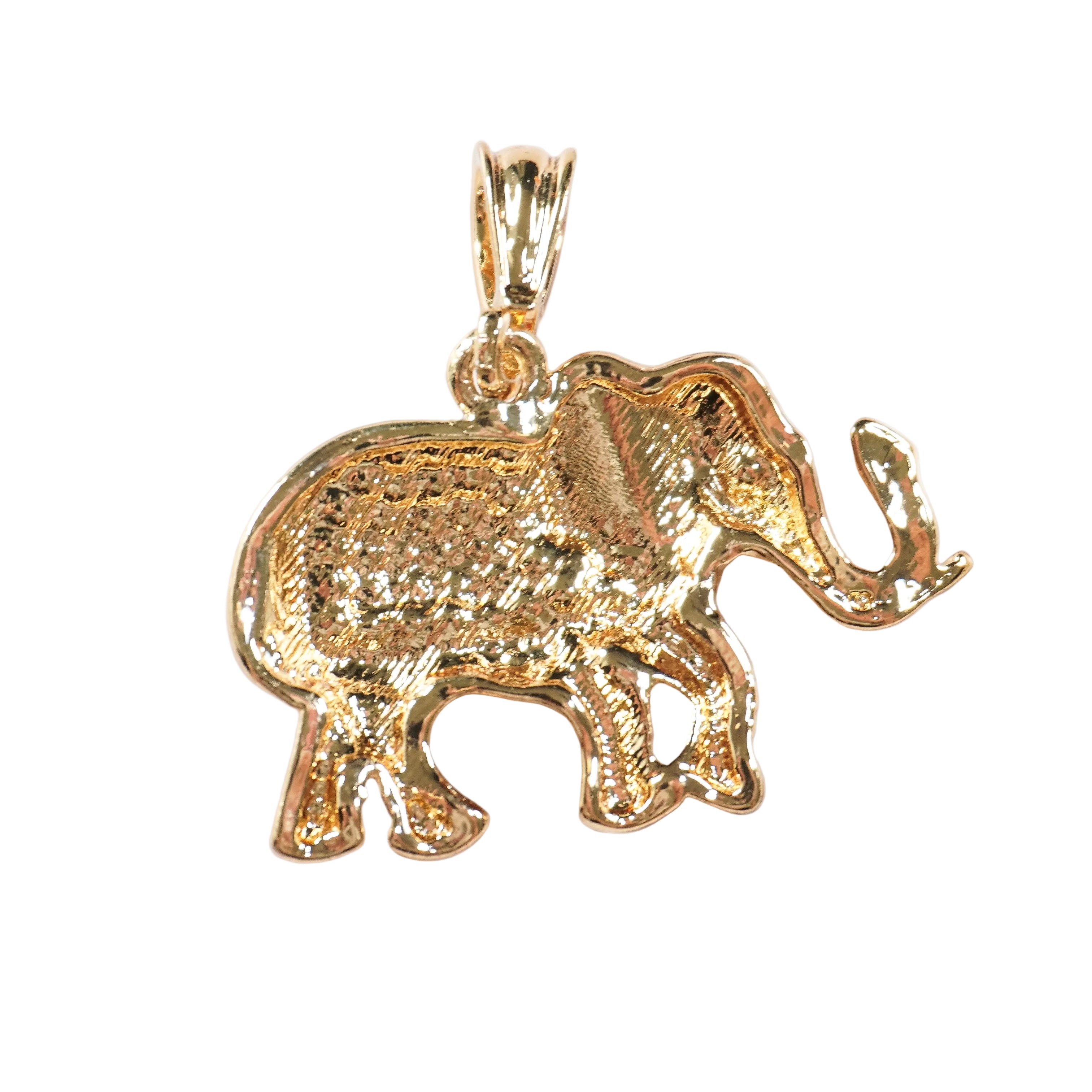 Lucky Prism Elephant Pendant | 18K Gold Filled Cubic Zirconia Elephant Charm
