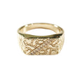 Imperial Florentine Signet Ring for Men | Oro Laminado CZ Ring