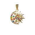 Soluna Oro Laminado Pendant | Sun & Moon CZ Charm