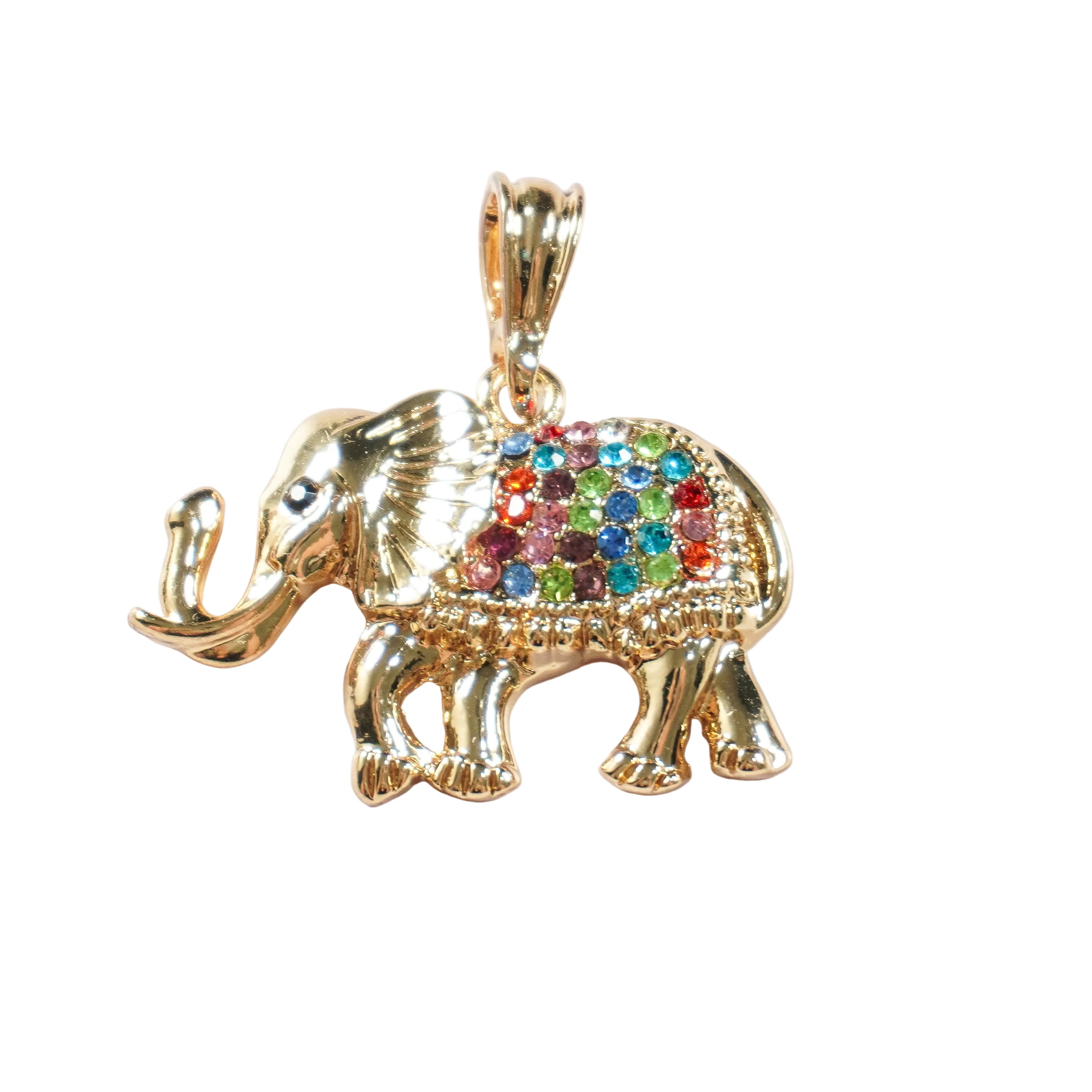 Lucky Prism Elephant Pendant | 18K Gold Filled Cubic Zirconia Elephant Charm