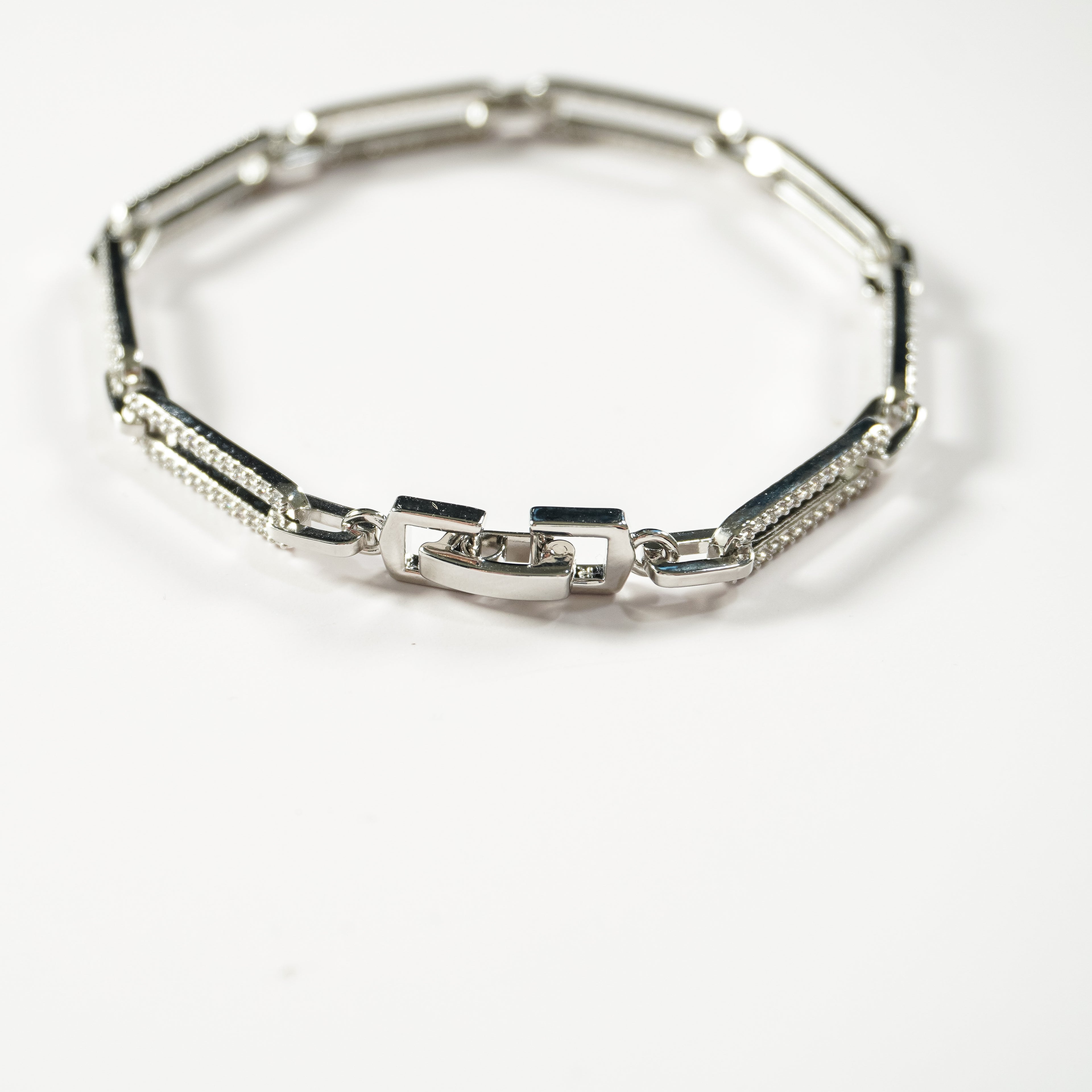 Celeste Pavé Paperclip Bracelet | Gold & Silver Cubic Zirconia Bracelet
