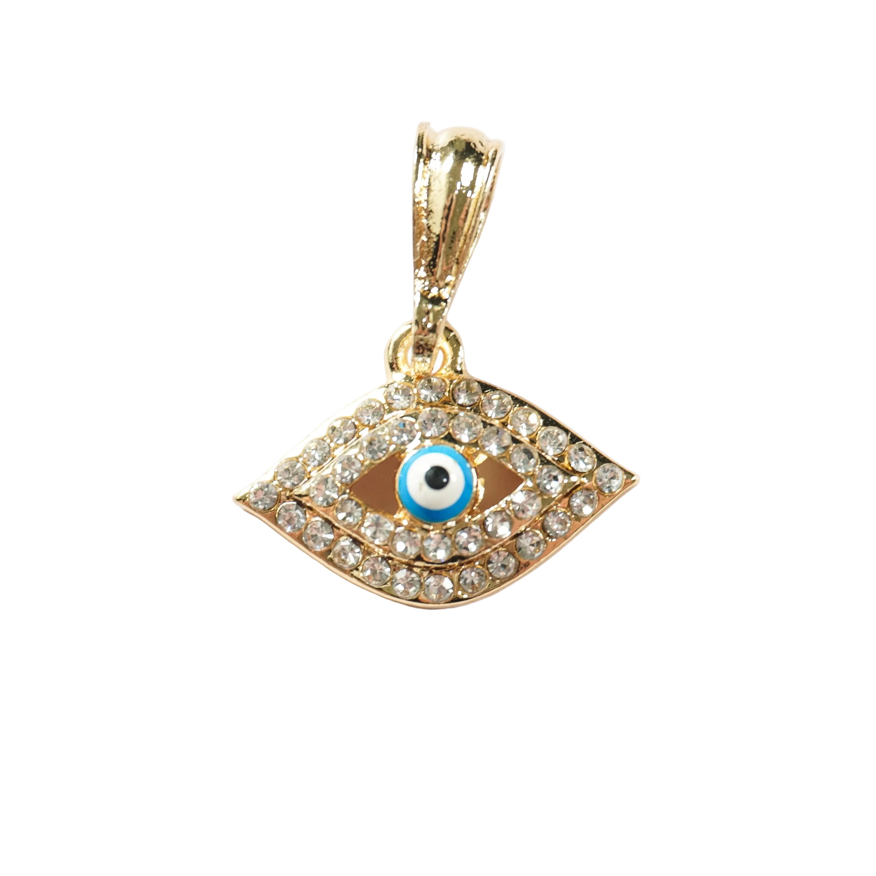 Pavé Evil Eye Pendant | Gold-Tone Protective Charm Necklace Pendant