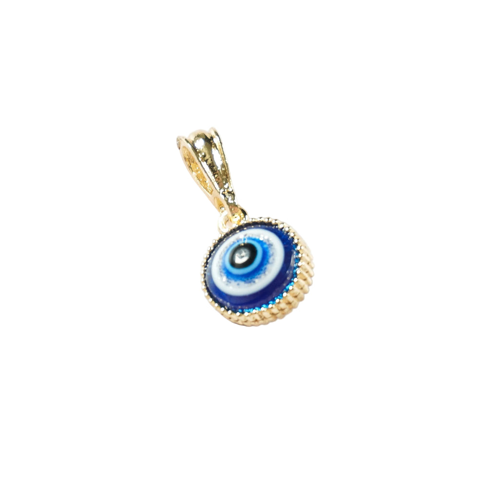 Guardian Round Evil Eye Pendant | Oro Laminado Gold Charm