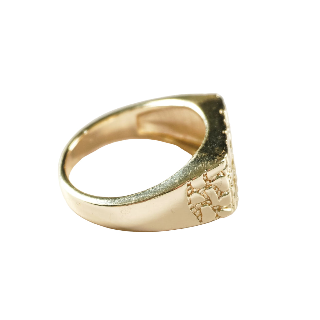 Imperial Florentine Signet Ring for Men | Oro Laminado CZ Ring