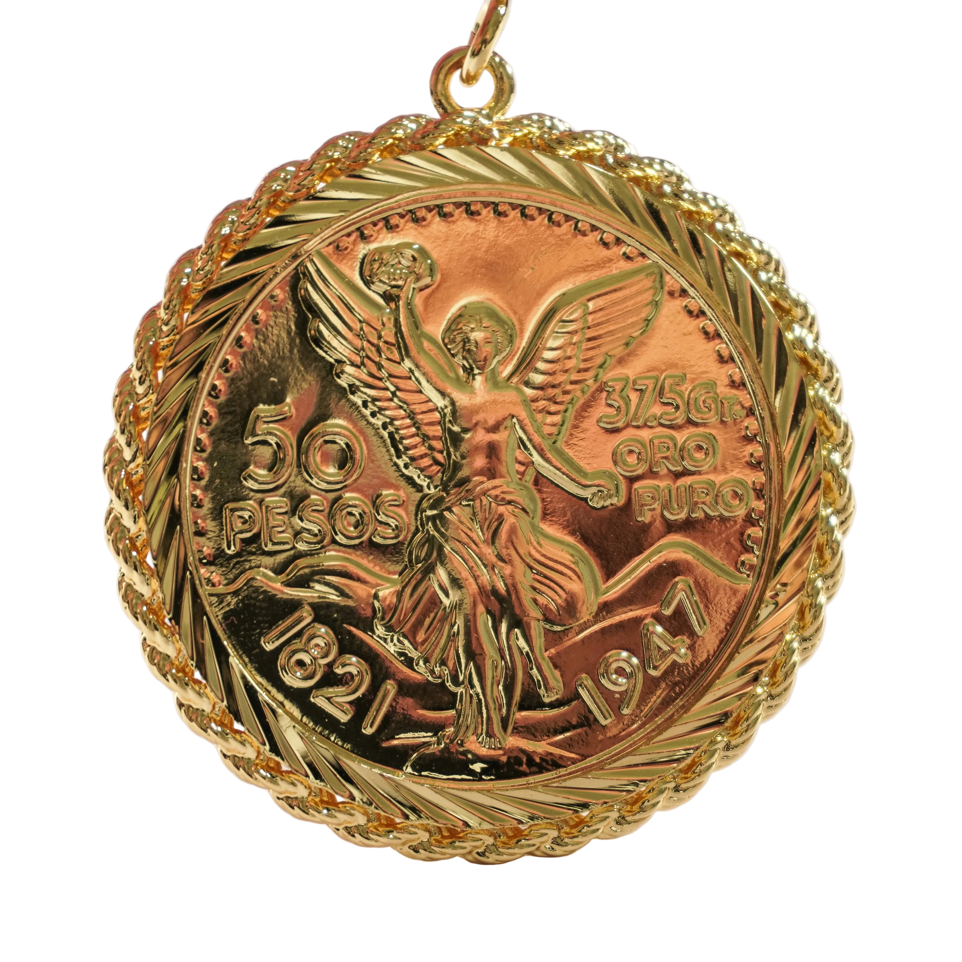Centenario Rope Frame Pendant | Brazilian Oro Laminado Gold