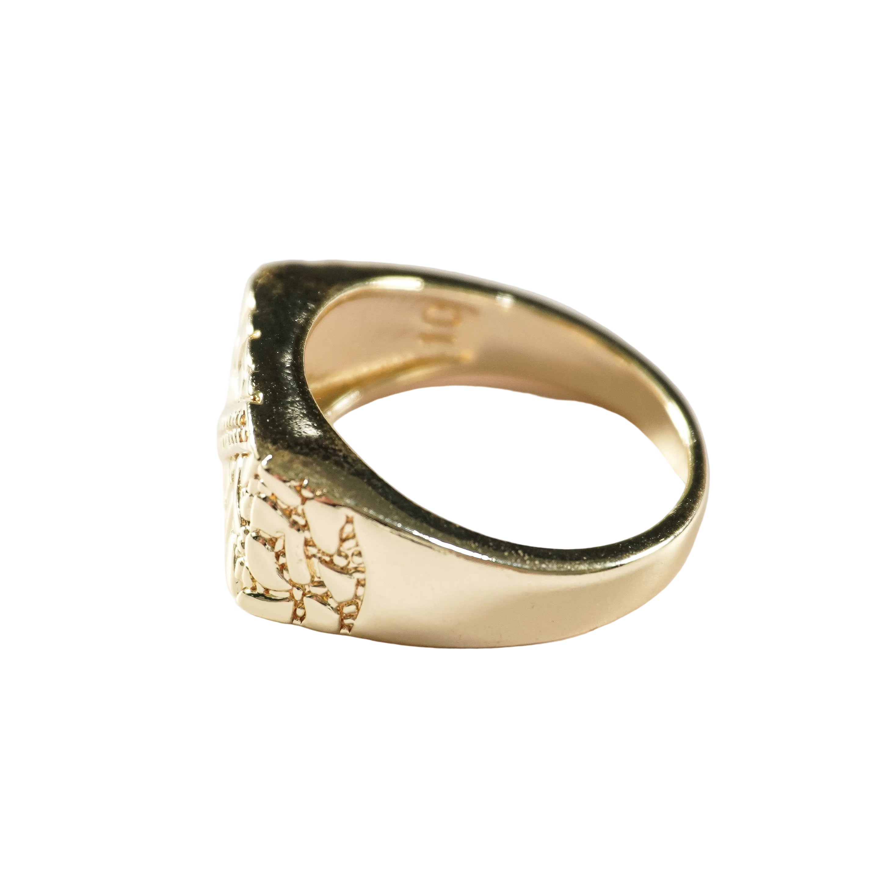 Imperial Florentine Signet Ring for Men | Oro Laminado CZ Ring
